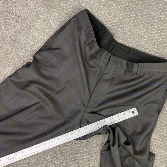 Saks Fifth Avenue Ermenegildo Zegna Cloth Suit 42R Pants 36 Brown Blue Wool - Picture 15 of 16